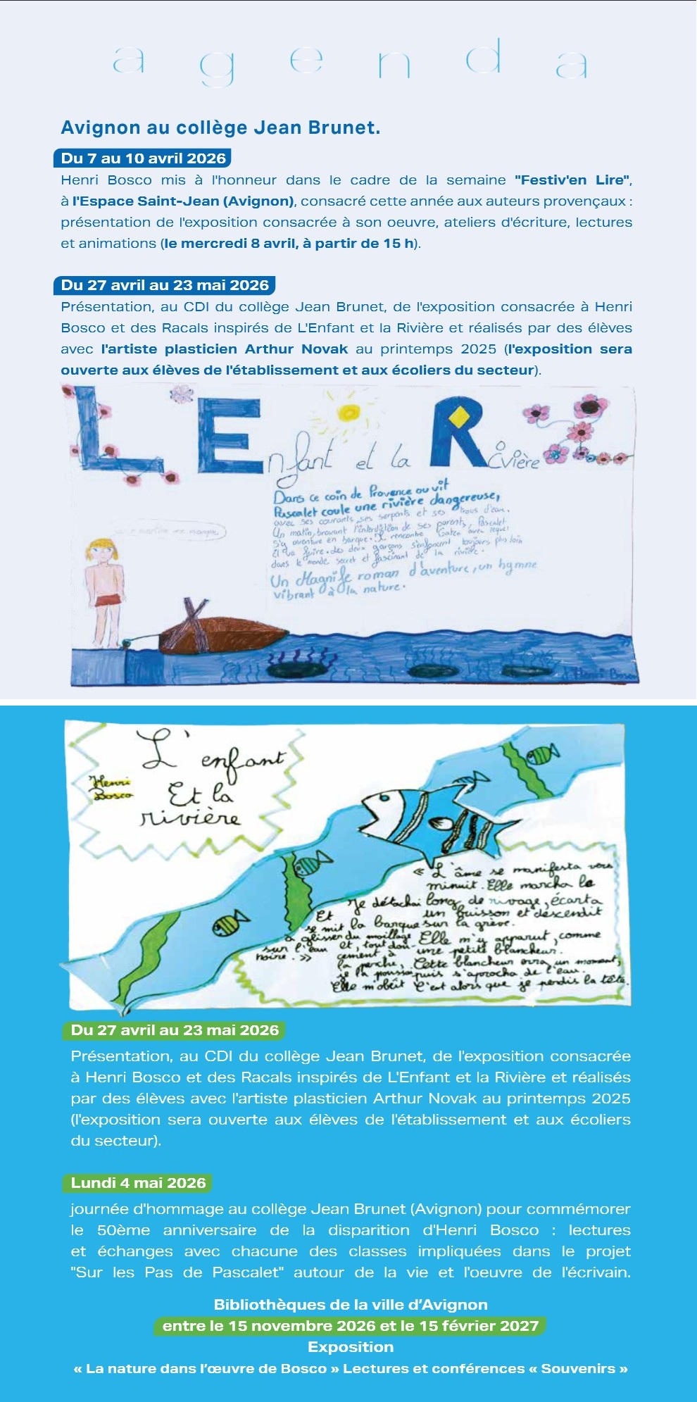 Agenda - Avignon collège Jean Brunet